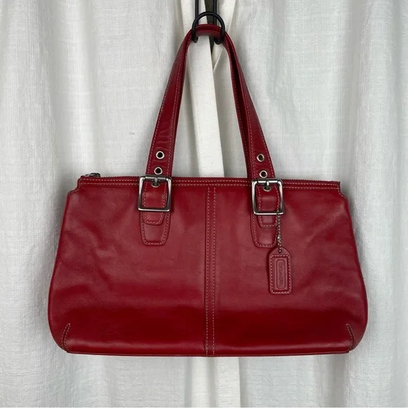 Coach | Bags | Coach Red Legacy Soho Leather Shoulder Bag Purse
